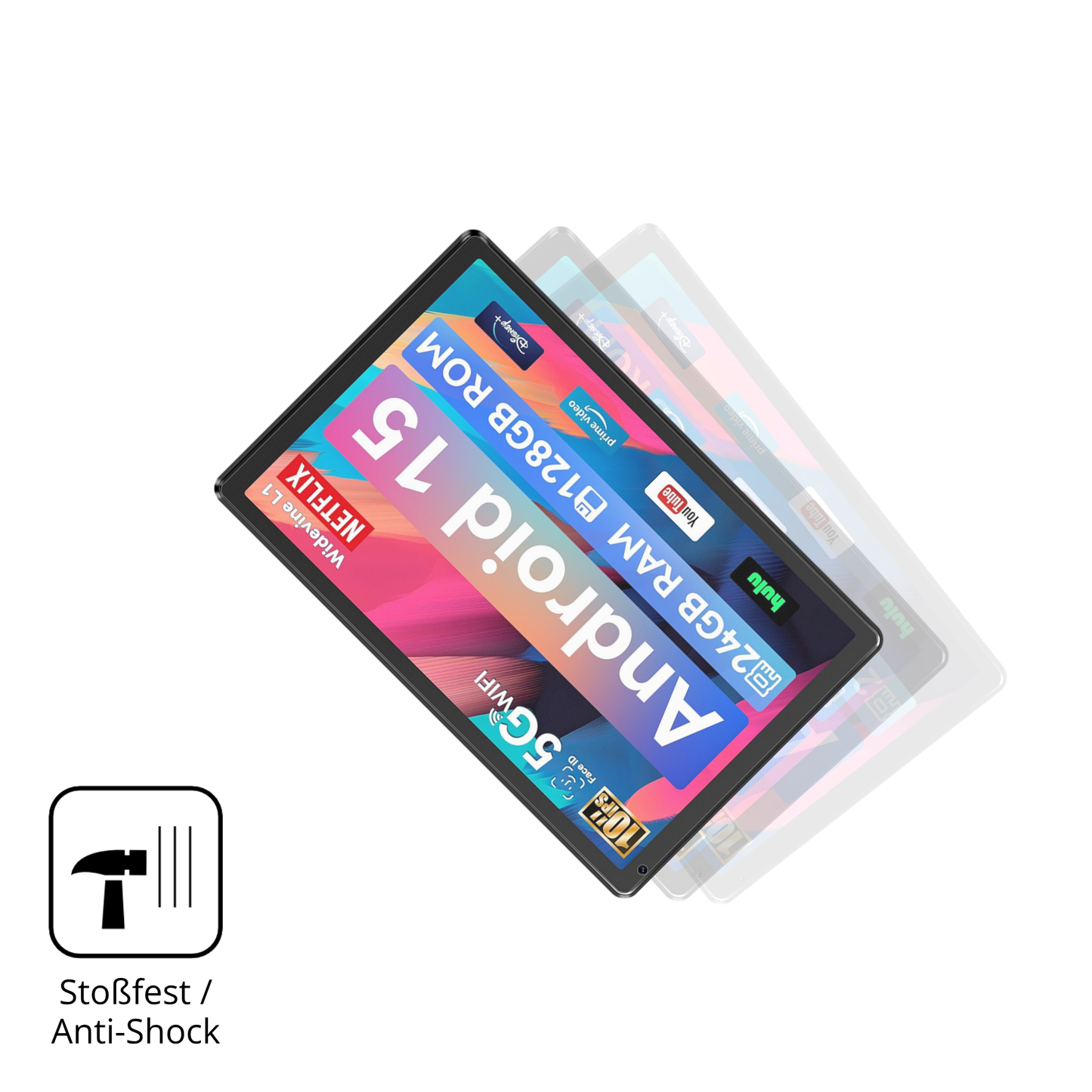 2x 9H Schutzfolie matt für Whitedeer WHEC107BK 10.1 Zoll Panzerfolie