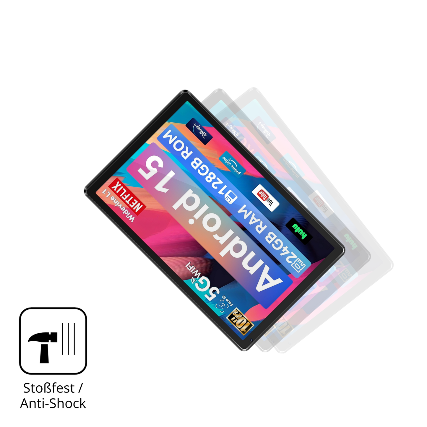 2x 9H Schutzfolie für Whitedeer WHEC107BK 10.1 Zoll Panzerfolie