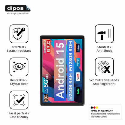 2x Screen Protector for Whitedeer WHEC107BK 10.1 Zoll Flexible Glass 9H dipos