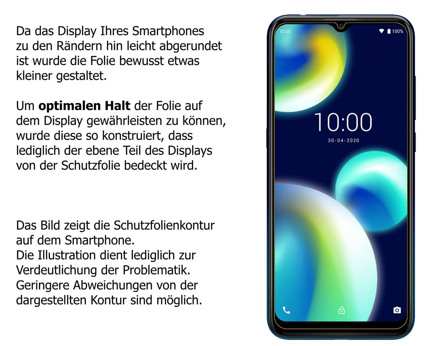 dipos Displayschutz für Wiko View 4 Lite, transparente Oberfläche, perfekte Passform auch für die Rundungen