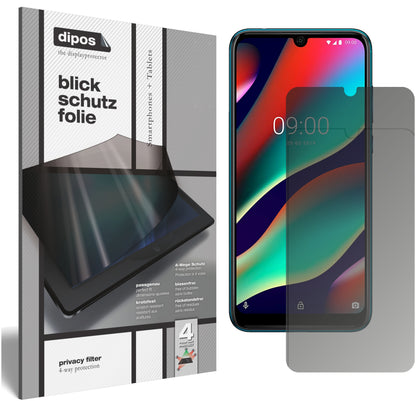Blickschutzfolie von dipos passend für Wiko View 3, präziser Zuschnitt und blasenfrei montiert