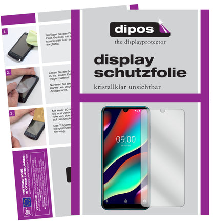 Klare Displayschutzfolie von dipos passend für Wiko View 3 Pro, präziser Zuschnitt und blasenfrei montiert