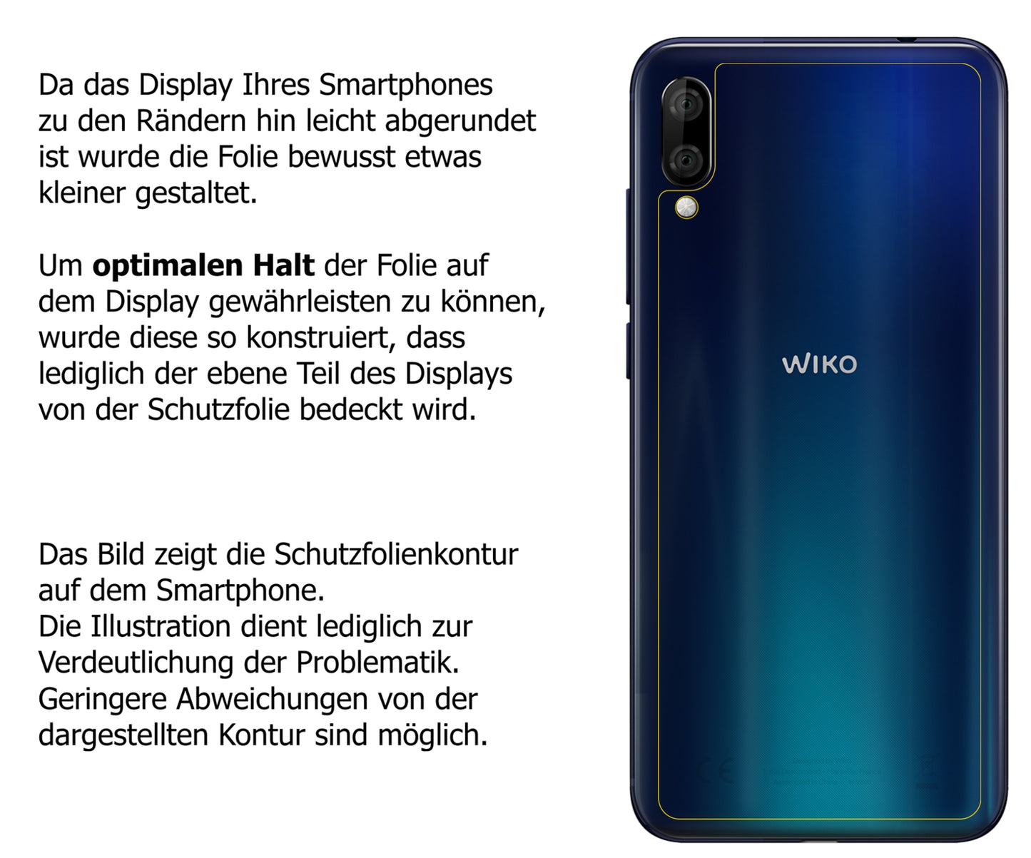 1x Schutzfolie klar für Wiko View 3 Lite Rückseite Display-Schutzfolie