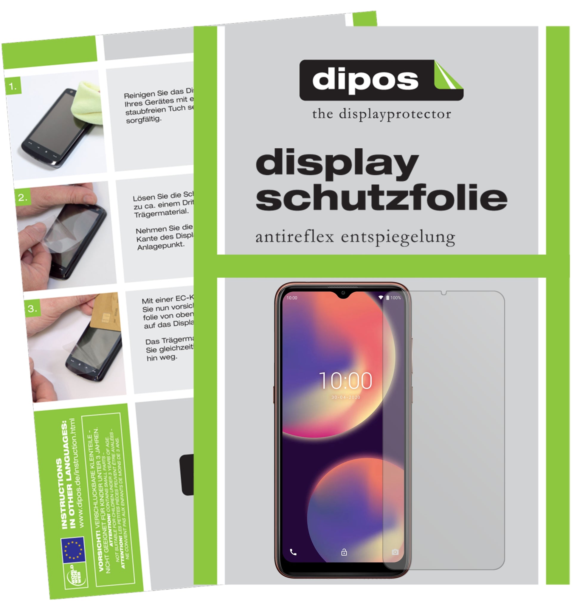 Matte Displayschutzfolie von dipos passend für Wiko View 4, präziser Zuschnitt und blasenfrei montiert