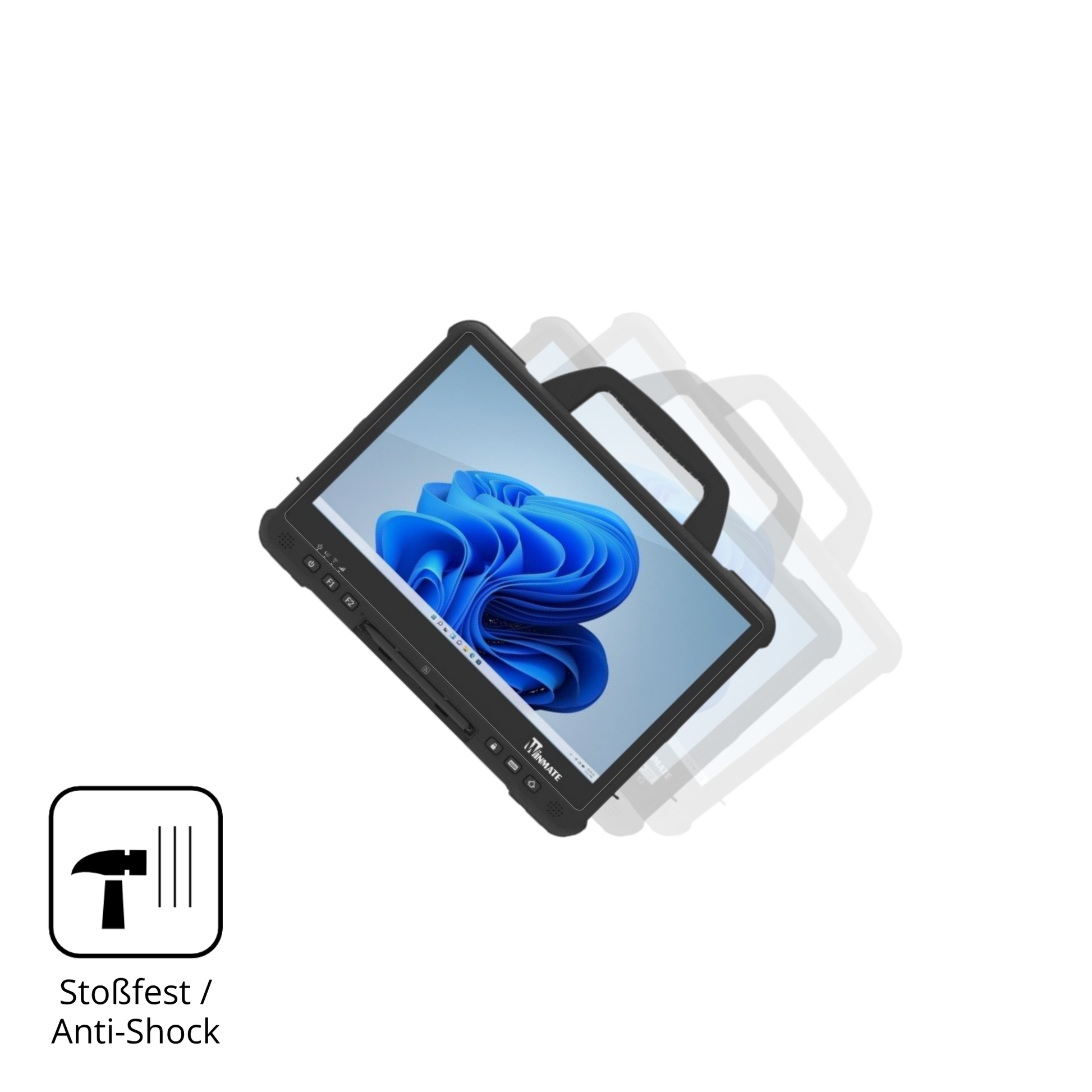 Schutz gegen Kratzer auf dem winmated140 Glas durch Schlüssel, Stöße gegen die Tischkante oder Stürze