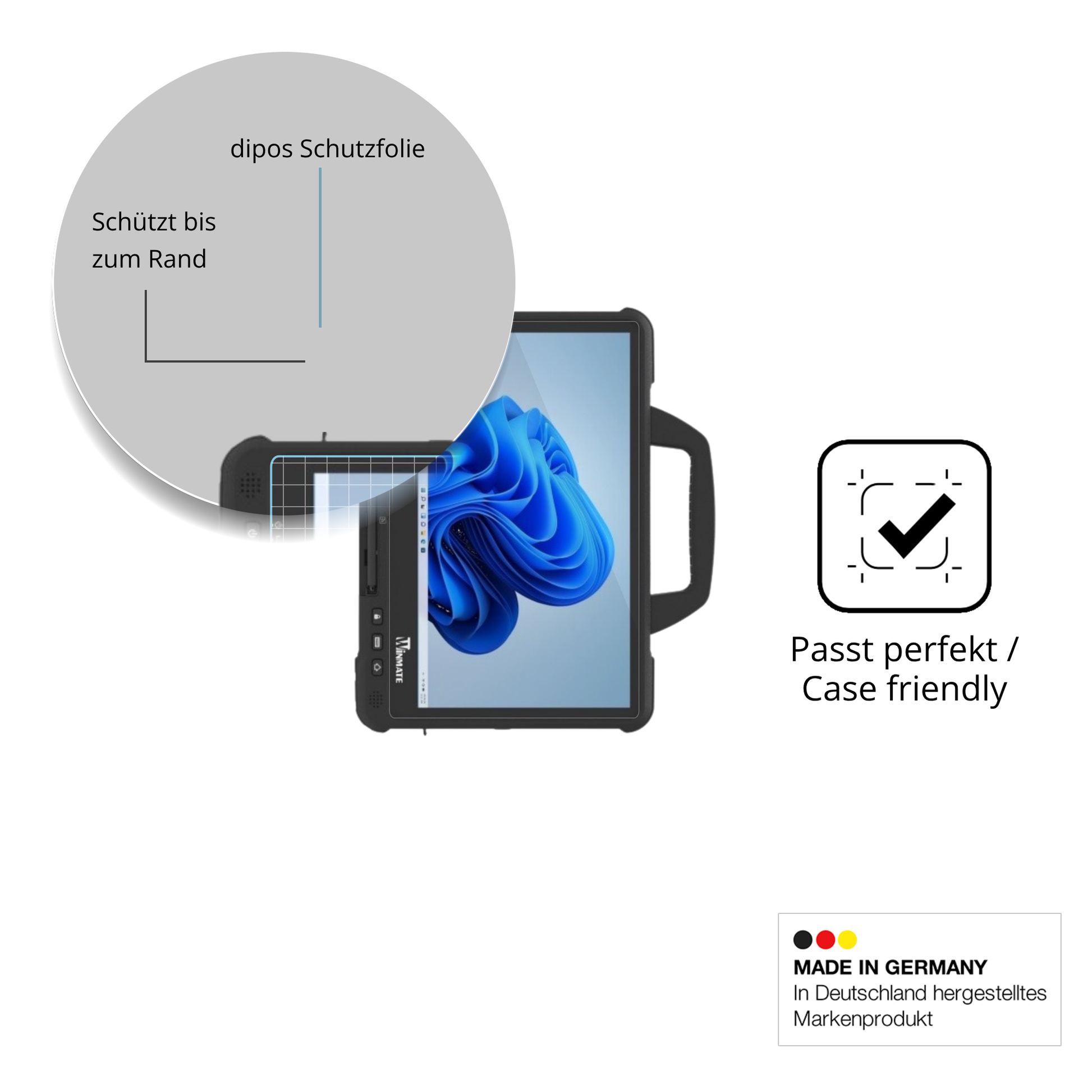 Besonders flexibler Displayschutz mit Anti-Shock-Schicht im Materialmix