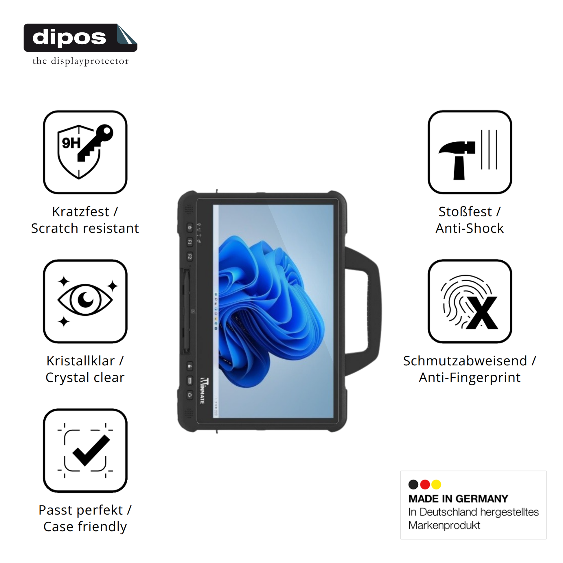Displayschutz hergestellt in Deutschland, höchste Qualität made in Germany