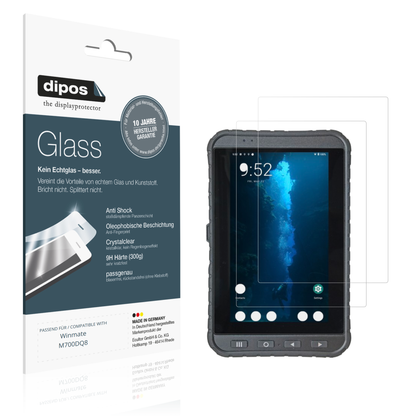 Klare Displayschutzfolie von dipos passend für winmatem700dq8, 9H kratzfest und blasenfrei montiert