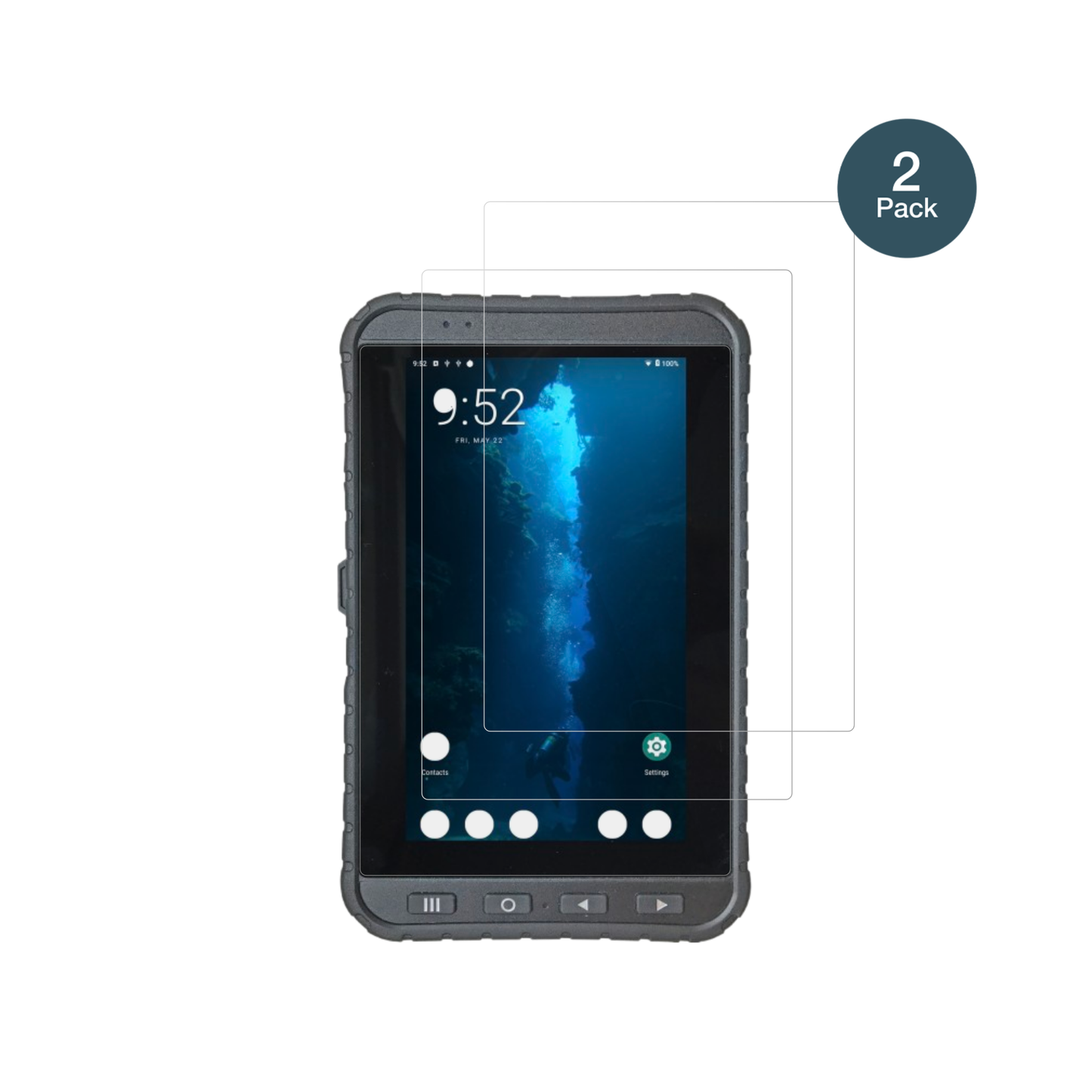 winmatem700dq8 mit aufgebrachter dipos Flex Schutzfolie, glasklare Darstellung ohne Einschränkungen