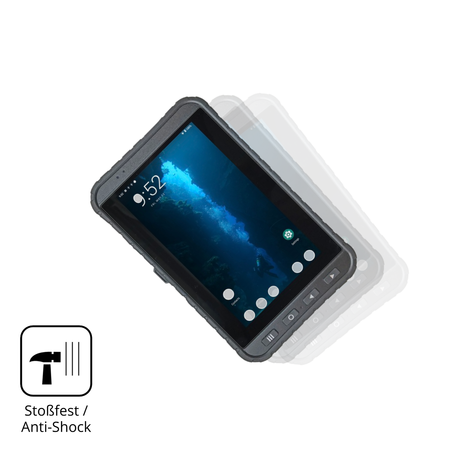 Schutz gegen Kratzer auf dem winmatem700dq8 Glas durch Schlüssel, Stöße gegen die Tischkante oder Stürze