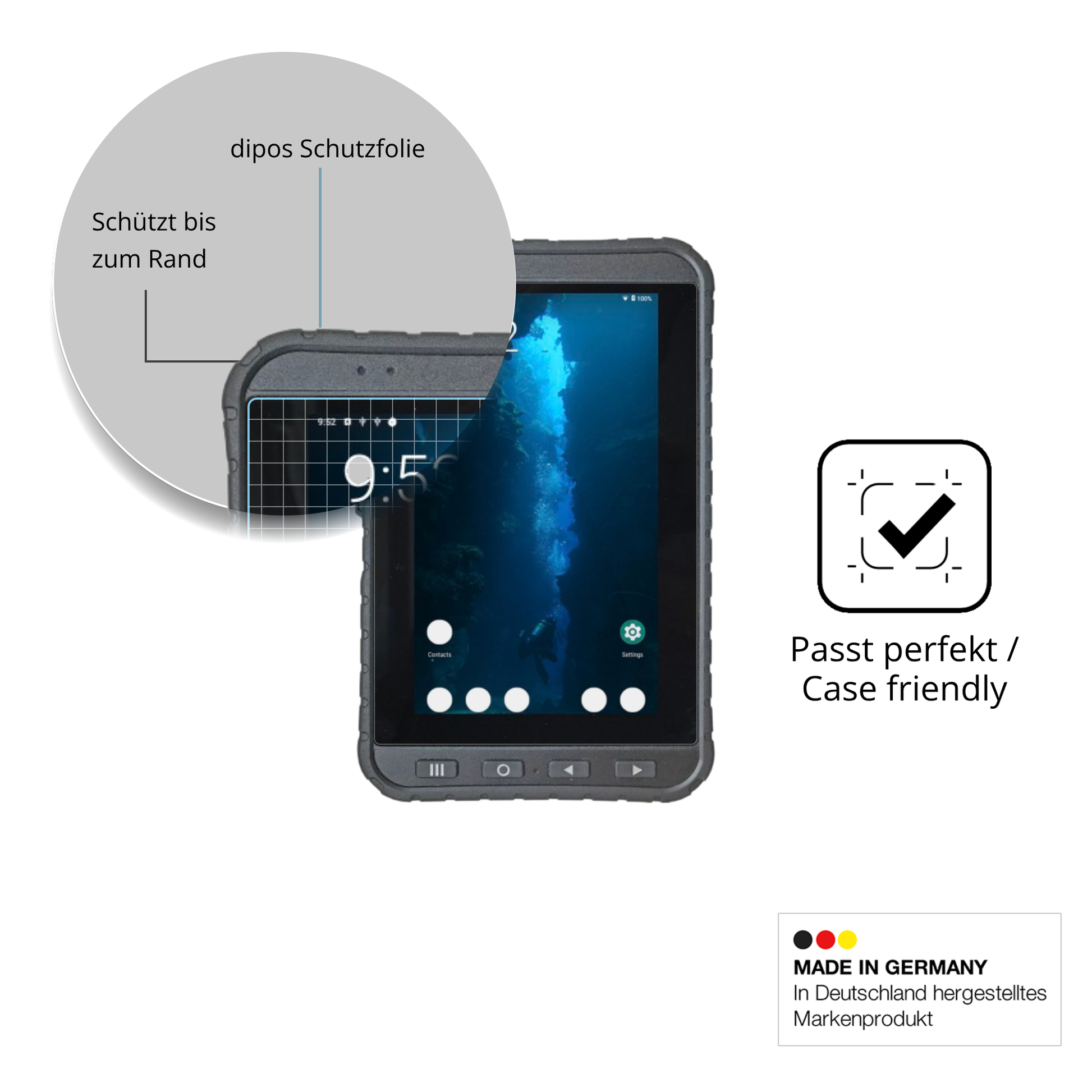 Besonders flexibler Displayschutz mit Anti-Shock-Schicht im Materialmix