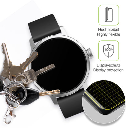 dipos Displayschutz für Withings Scanwatch 42mm Gen. 1, transparente Oberfläche, perfekte Passform auch für die Rundungen