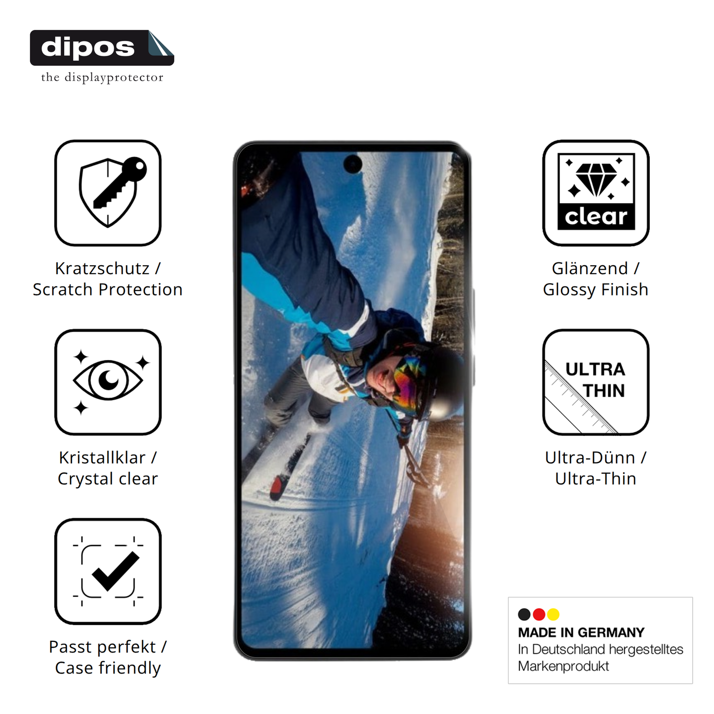 Displayschutz hergestellt in Deutschland, höchste Qualität made in Germany