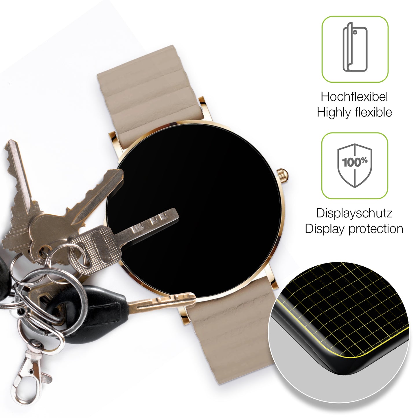 dipos Displayschutz für XCOAST SIONA2, transparente Oberfläche, perfekte Passform auch für die Rundungen