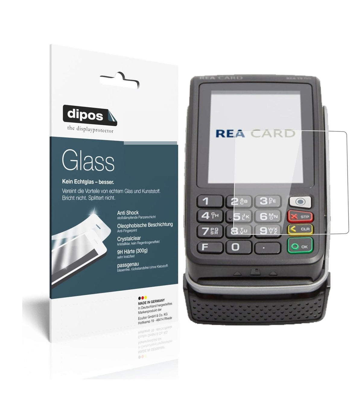 Screen Protector for I REA CARD T9 flex Terminal I Flexible Glass I 9H I dipos