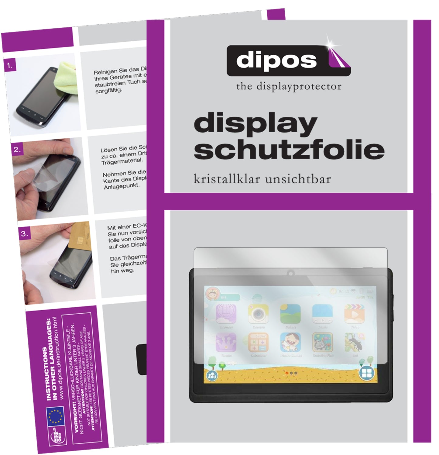 2x Schutzfolie klar für XGODY T702 7 Zoll Display-Schutzfolie