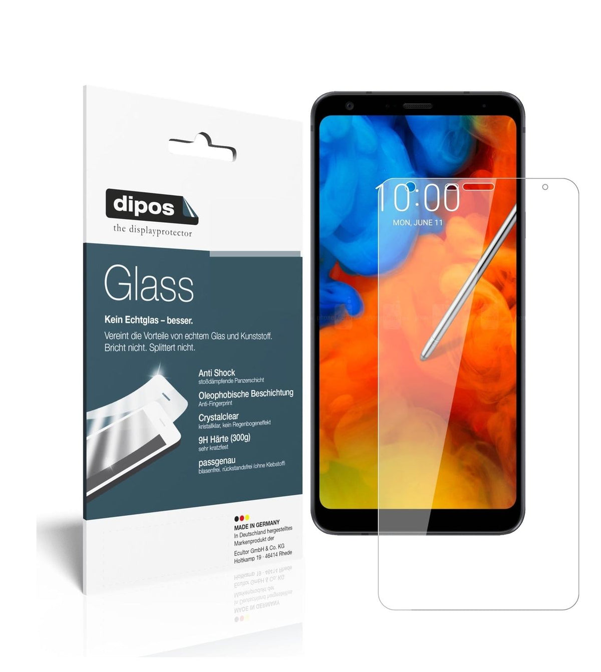 9H Clear Screen Protector for LG Q Stylus – Shatterproof, Crystal Clear | dipos