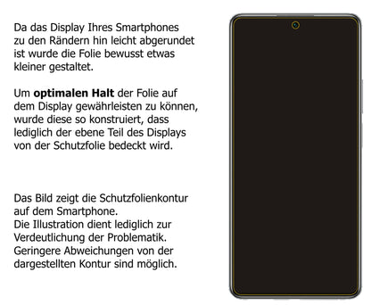 dipos Displayschutz für Xiaomi 11T, transparente Oberfläche, perfekte Passform auch für die Rundungen