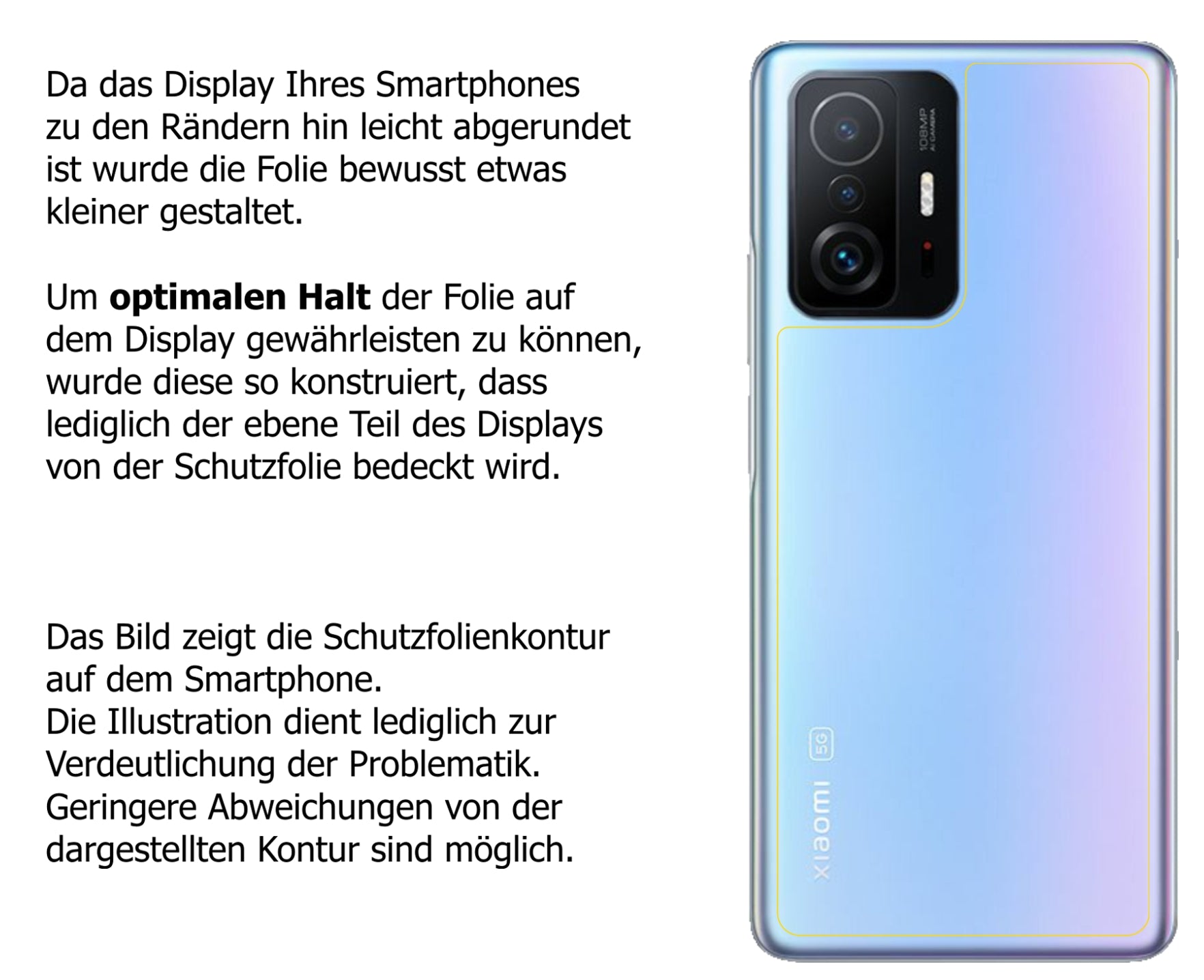 dipos Displayschutz für Xiaomi 11T Pro Rückseite, mattierte Oberfläche, robuste Festigkeit und perfekte Passform