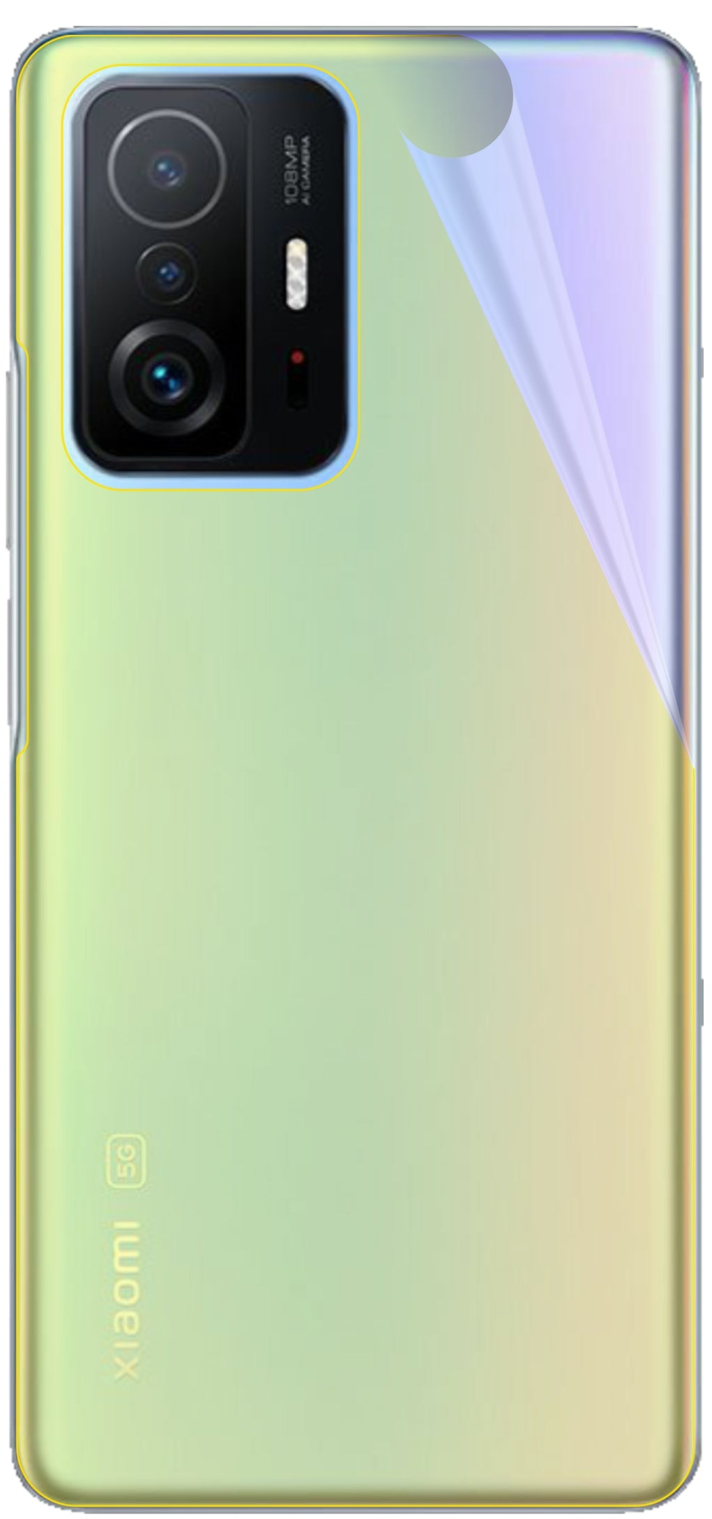 dipos Displayschutz für Xiaomi 11T Rückseite, transparente Oberfläche, geringe Dicke und perfekte Passform