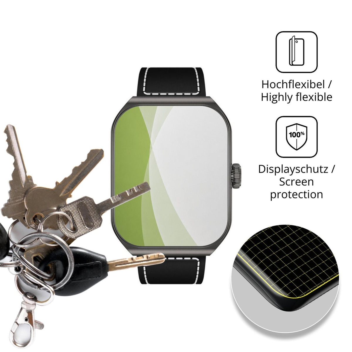 dipos Displayschutz für Xiaomi Black Shark GT3, transparente Oberfläche, perfekte Passform auch für die Rundungen