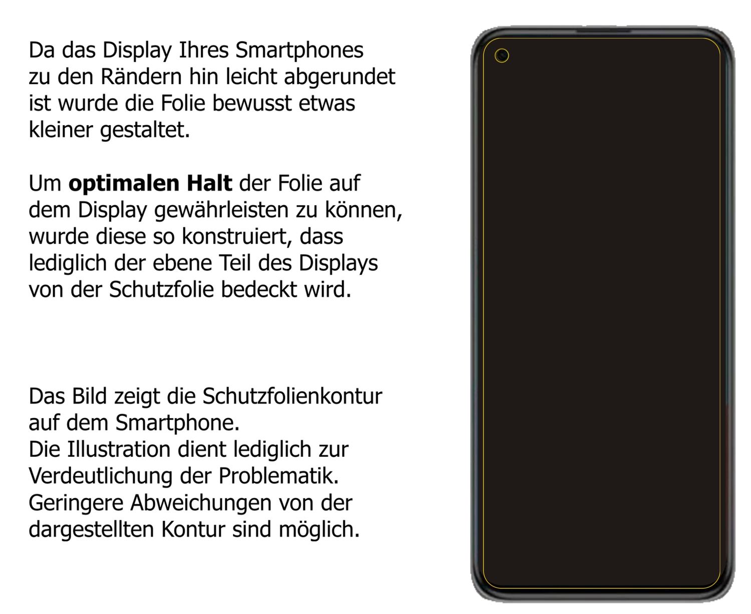 dipos Displayschutz für Xiaomi Mi 11 Pro, transparente Oberfläche, perfekte Passform auch für die Rundungen
