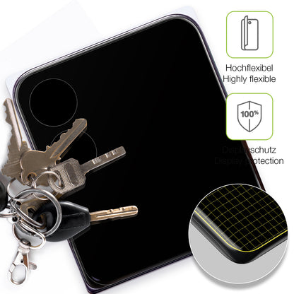 dipos Displayschutz für Xiaomi Mi Mix Flip (Frondisplay), transparente Oberfläche, perfekte Passform auch für die Rundungen