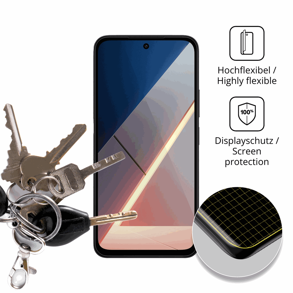 dipos Displayschutz für Xiaomi Poco M8s, transparente Oberfläche, geringe Dicke und perfekte Passform