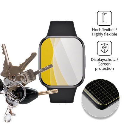 2x Screen Protector for Xiaomi Redmi Watch 6 Active Protective Film covers 100% dipos Flex