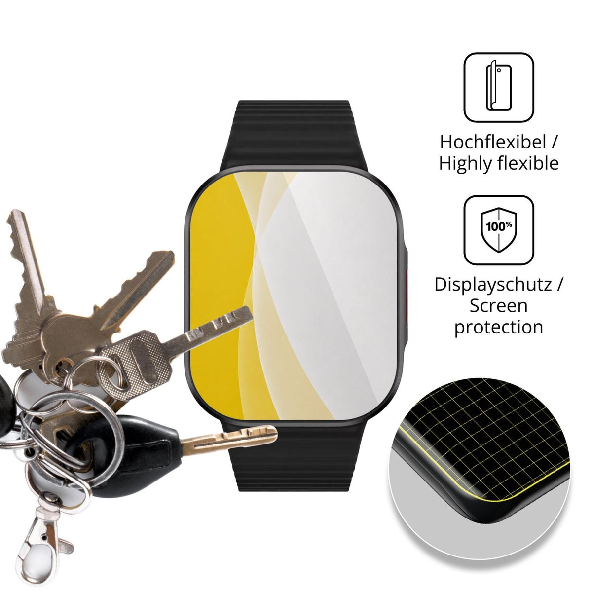 2x Screen Protector for Xiaomi Redmi Watch 6 Lite Protective Film covers 100% dipos Flex
