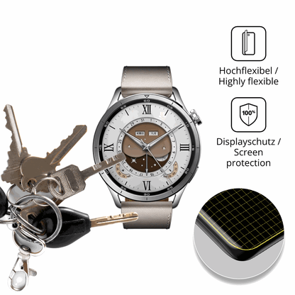 dipos Displayschutz für Xiaomi Watch S5, transparente Oberfläche, geringe Dicke und perfekte Passform