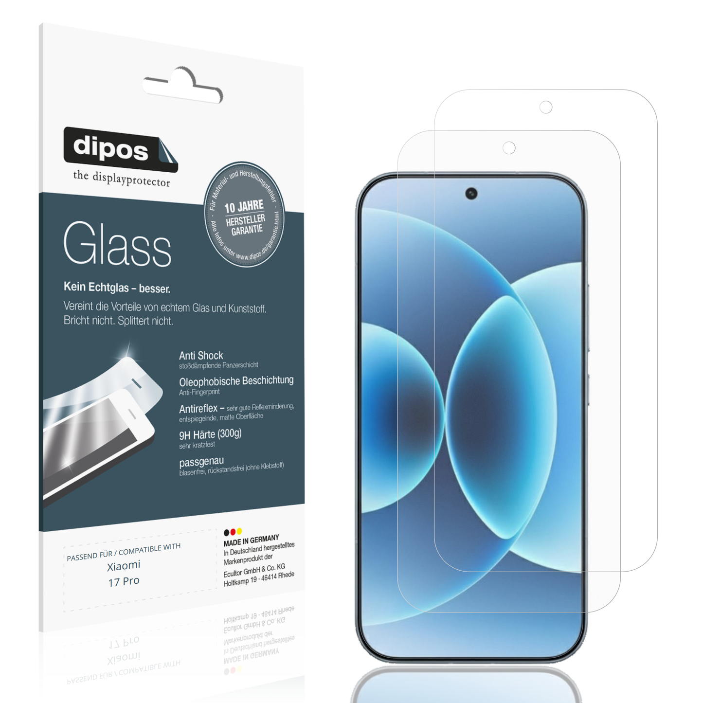 2x 9H Schutzfolie matt für Xiaomi 17 Pro Panzerfolie