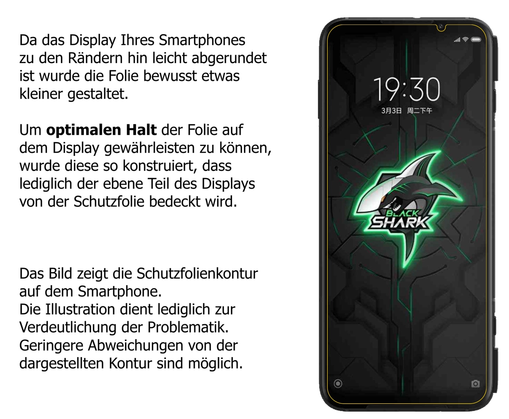dipos Displayschutz für Xiaomi Black Shark 3, mattierte Oberfläche, robuste Festigkeit und perfekte Passform