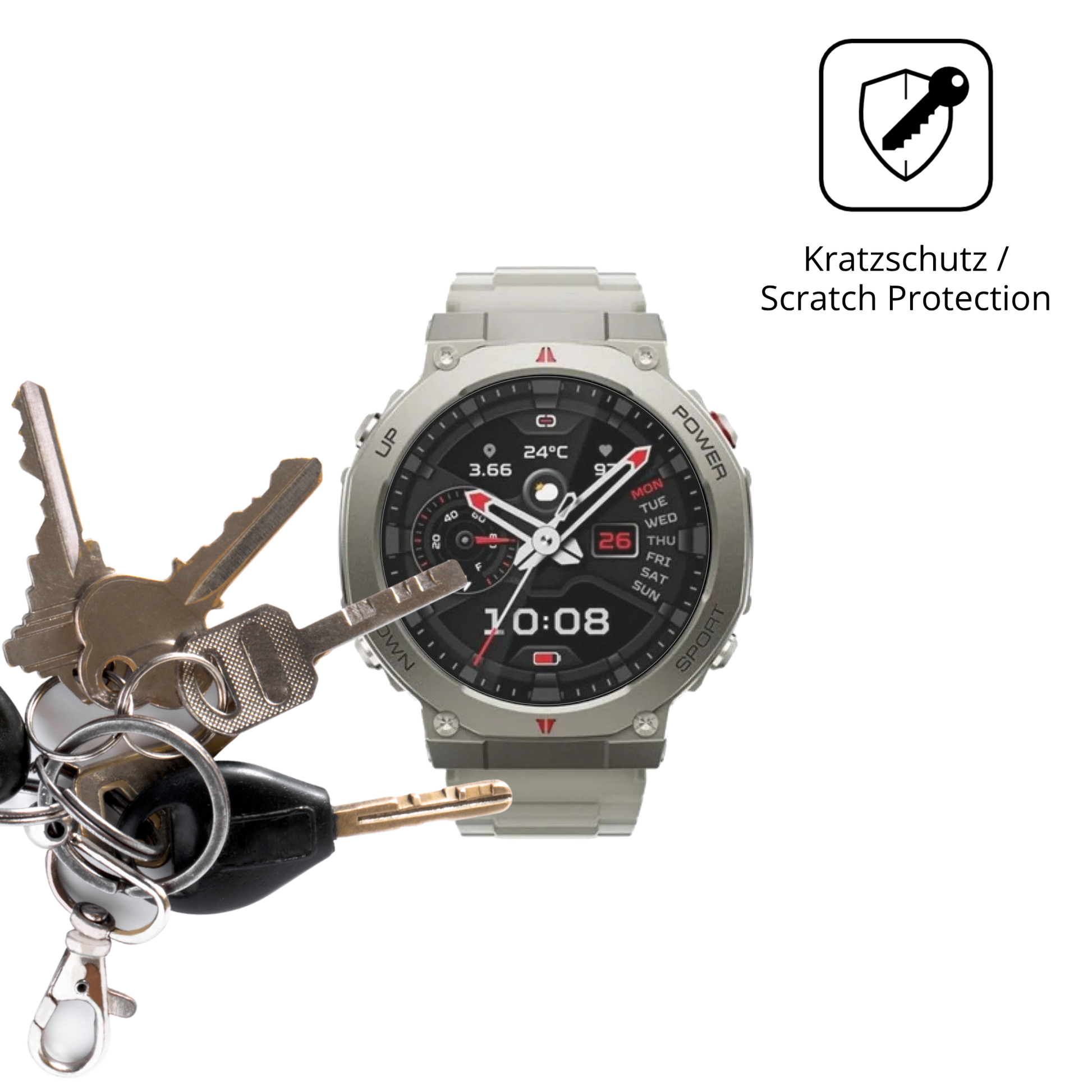 Schutz gegen Kratzer auf dem Xiaomi Black Shark GS3 Ultra Glas durch Schlüssel oder Ähnliches