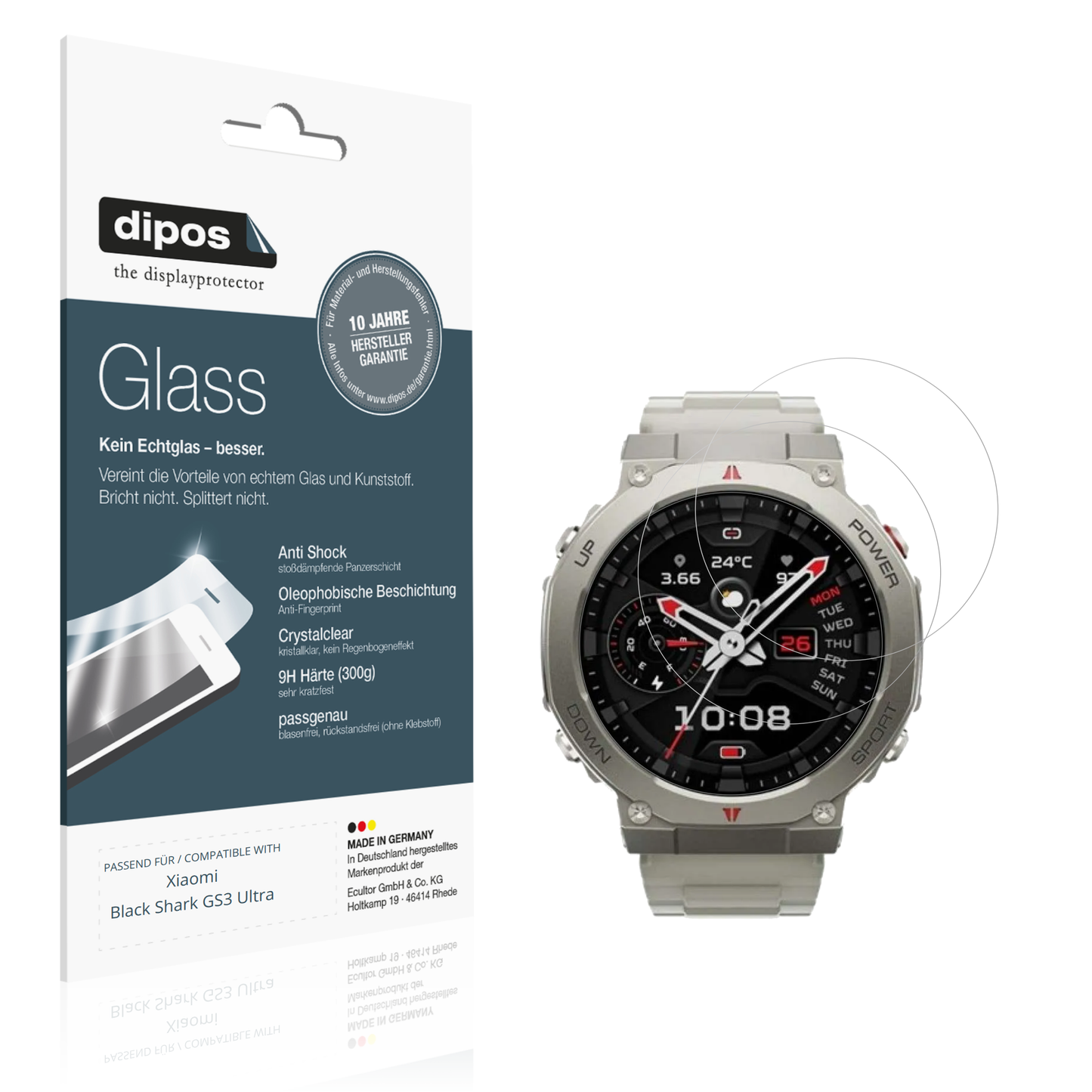 Klare Displayschutzfolie von dipos passend für Xiaomi Black Shark GS3 Ultra, 9H kratzfest und blasenfrei montiert