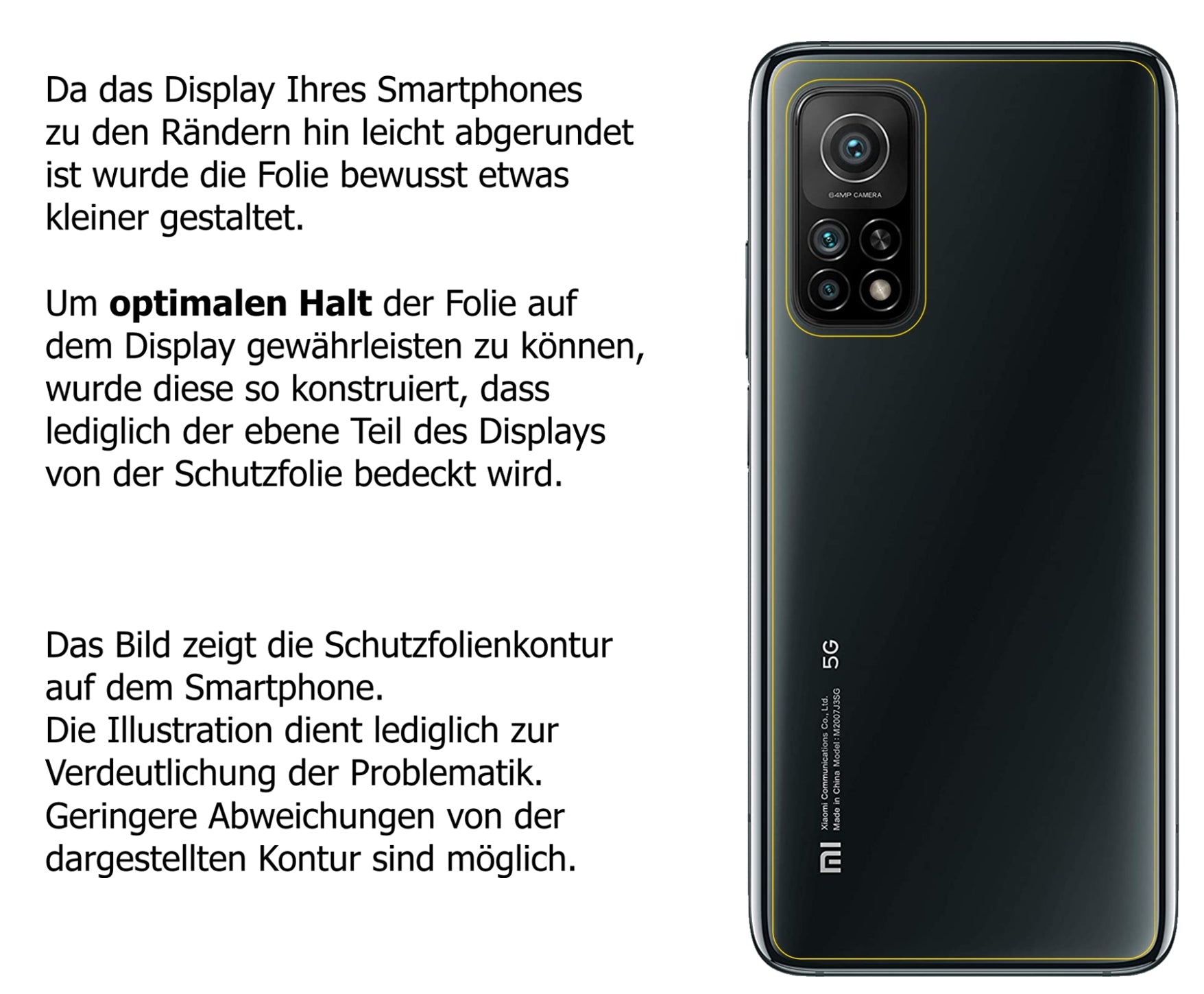 Dünne und klare Folie passend zugeschnitten für Xiaomi Mi 10T Pro Rückseite