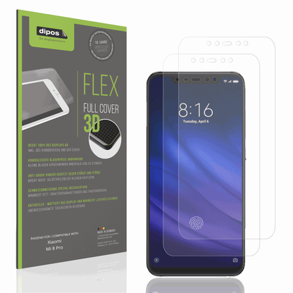 Matte Displayschutzfolie von dipos passend für Xiaomi Mi 8 Pro, 100% Displayabdeckung und blasenfreie Montage