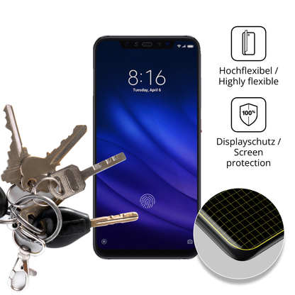 dipos Displayschutz für Xiaomi Mi 8 Pro, transparente Oberfläche, geringe Dicke und perfekte Passform