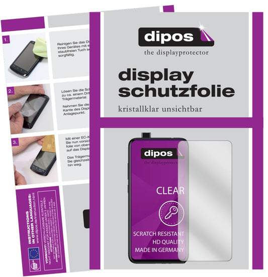 Klare Displayschutzfolie von dipos passend für Xiaomi Mi 9T, präziser Zuschnitt und blasenfrei montiert