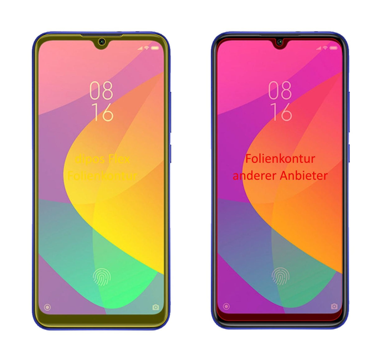 3x Screen Protector for Xiaomi Mi A3 Protective Film covers 100% dipos Flex