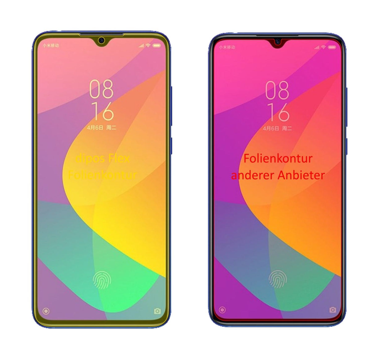 3x Screen Protector for Xiaomi Mi 9 Lite Protective Film covers 100% dipos Flex