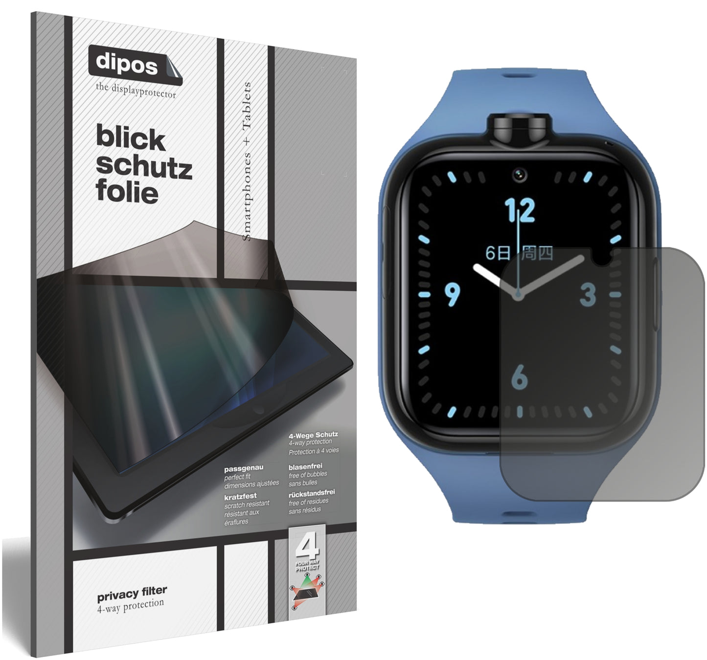Blickschutzfolie für Xiaomi Mi Kids Watch 4 Pro matt Schutzfolie Privacy