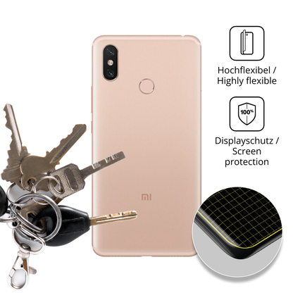 dipos Displayschutz für xiaomimi max 3 rückseite, transparente Oberfläche, geringe Dicke und perfekte Passform