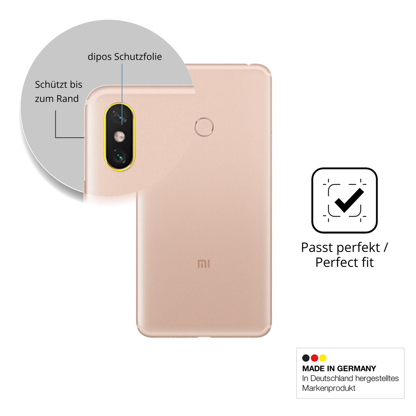 Schutzfolie mit optimaler Passform, zur Verwendung mit Hüllen geeignet