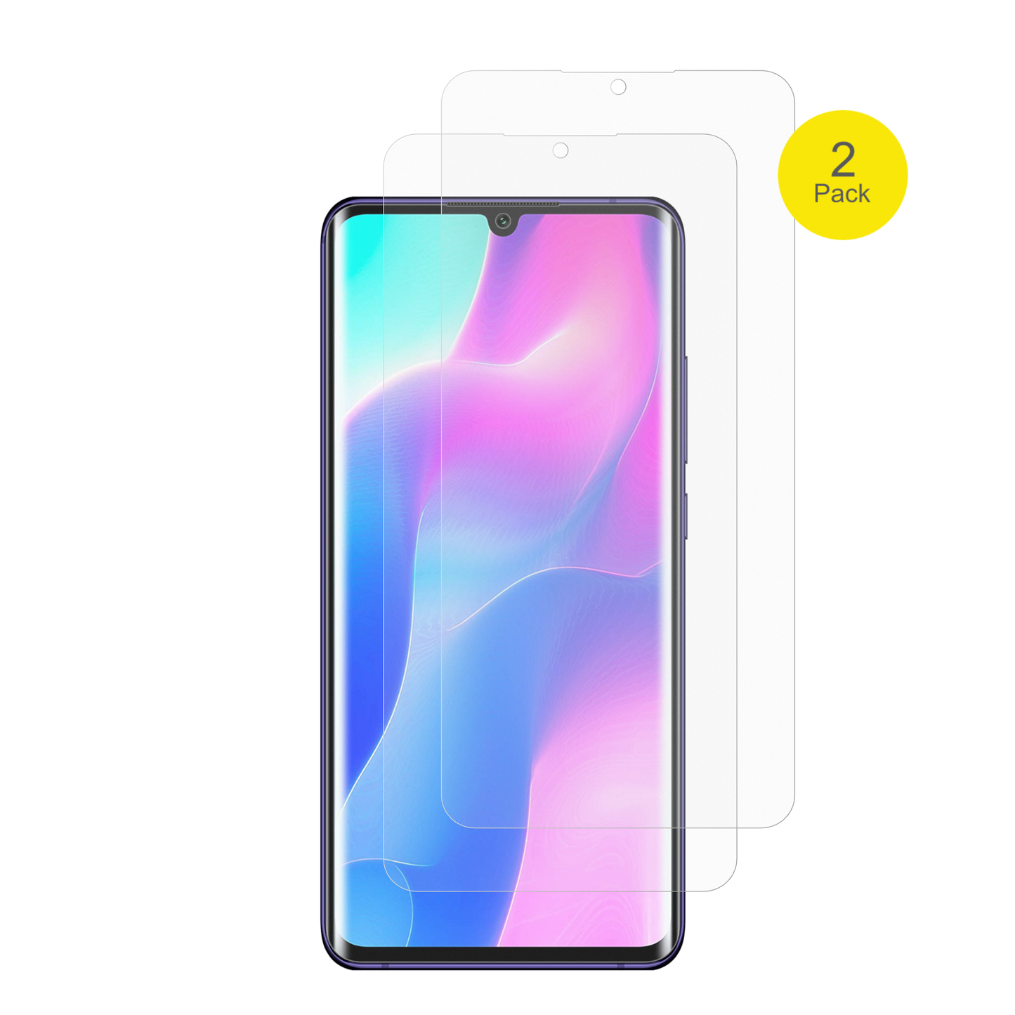 XiaomiMi Note 10 Lite mit aufgebrachter dipos Flex Schutzfolie, glasklare Darstellung ohne Einschränkungen