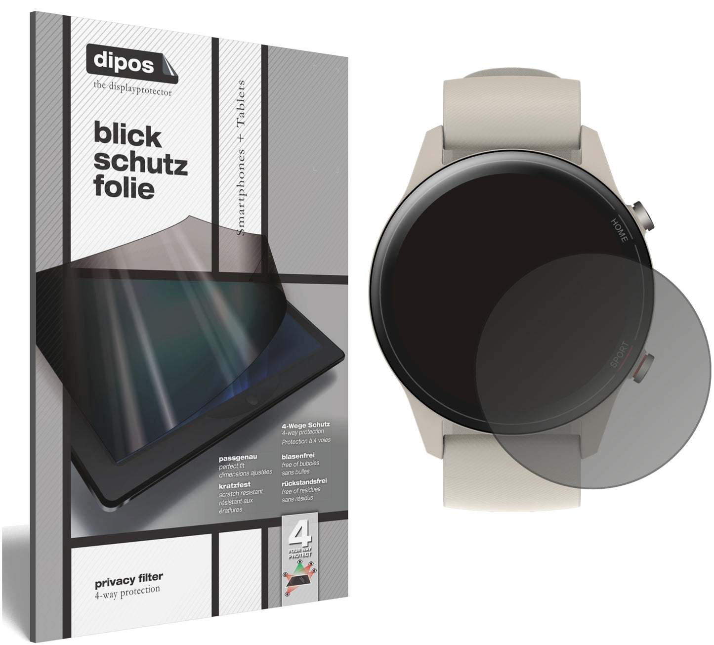 Blickschutzfolie für Xiaomi Mi Watch matt Schutzfolie Privacy