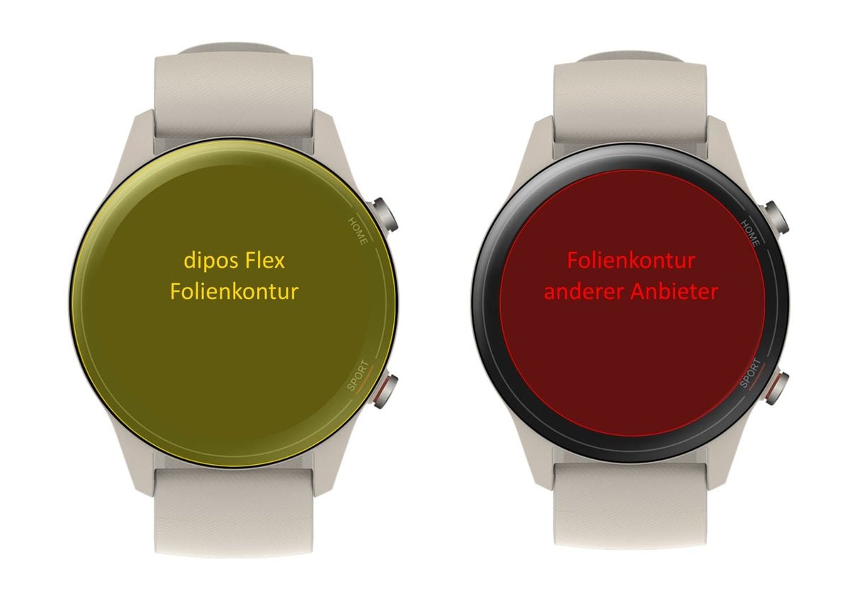 3x Screen Protector for Xiaomi Mi Watch Protective Film covers 100% dipos Flex