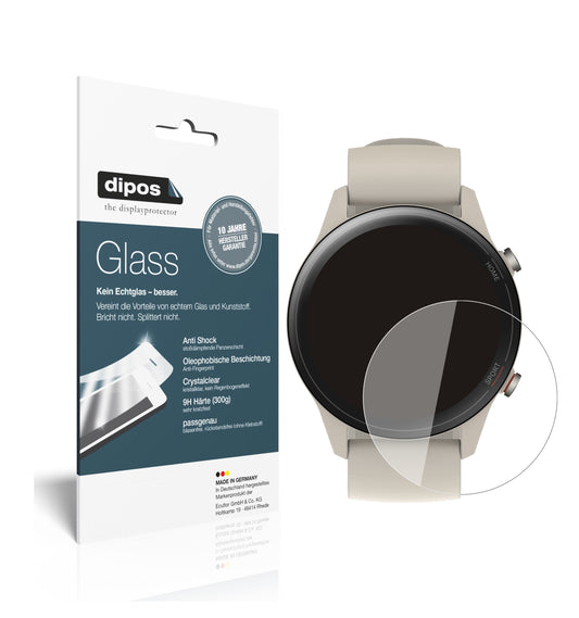 Klare Displayschutzfolie von dipos passend für Xiaomi Mi Watch, 9H kratzfest und blasenfrei montiert