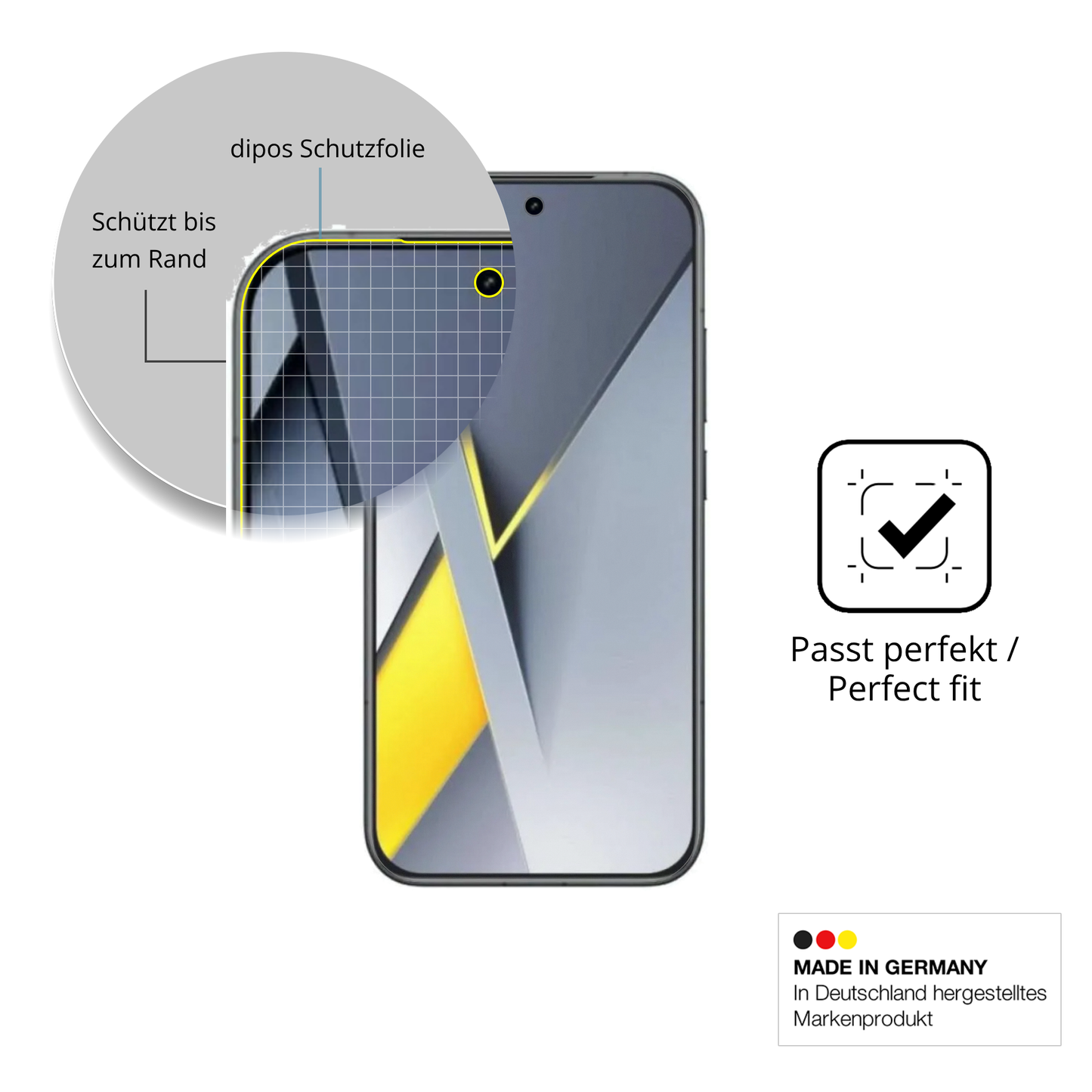 Besonders flexibler Displayschutz mit Anti-Shock-Schicht im Materialmix