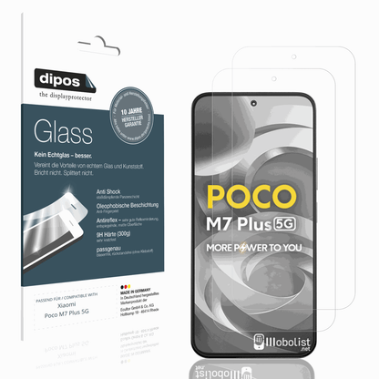 Matte Displayschutzfolie von dipos passend für Xiaomi Poco M7 Plus 5G, 9H kratzfest und blasenfrei montiert